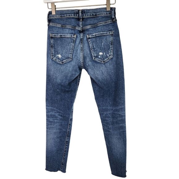 AGOLDE Jeans Womens 24 Blue Sophie High Rise Distressed Skinny Jeans Stretch - Picture 2 of 9